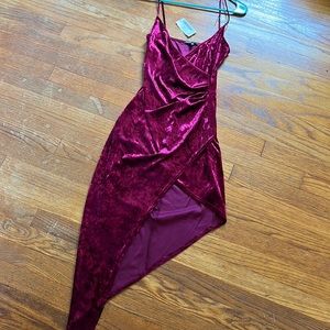 Burgundy velvet size S dress